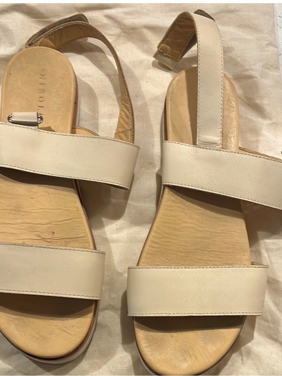 Nisolo Shoes - Nisolo Ivory Leather Double-Strap Slingback Sandals